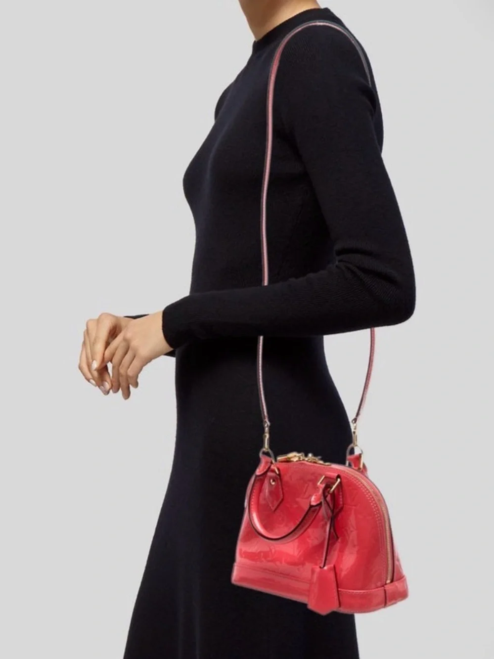 Louis Vuitton Vernis Alma BB in Coral orange/pink Patent Leather 9.5x6.75x4.25